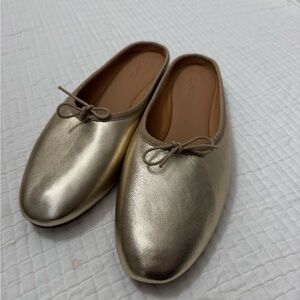 Gold Ballet Flat Slip-On Women’s Shoes